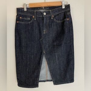 7 For All Mankind Denim Pencil Slit Skirt